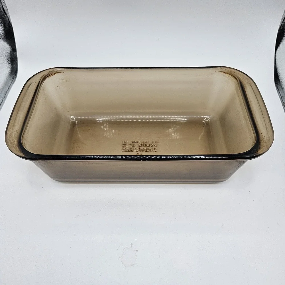 Vintage Pyrex Corning 213 1.5Qt 1.5L Amber Glass Loaf Baking Pan 8.5 x 4.5 x 2.5